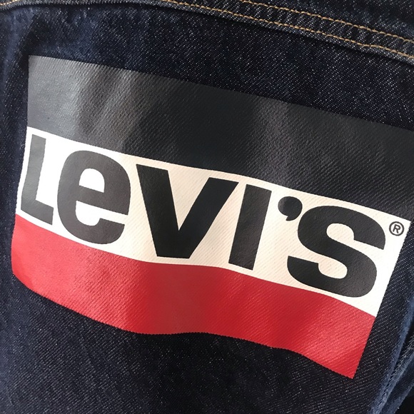 Levis Red Tab Womens Size X-Small XS Blue Flag Logo Trucker Denim Jean Jacket - Picture 6 of 9